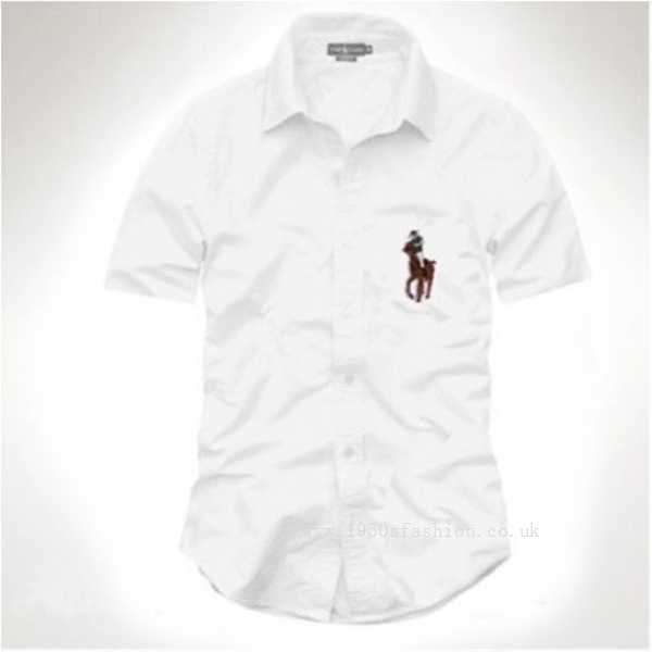 Ralph Lauren Men's White Big Pony Short Sleeved Shirts(reasonable,Prestige,Price reduction,square collar) Ralph Lauren Men's White Big Pony Short Sleeved Shirts(reasonable,Prestige,Price reduction,square collar)